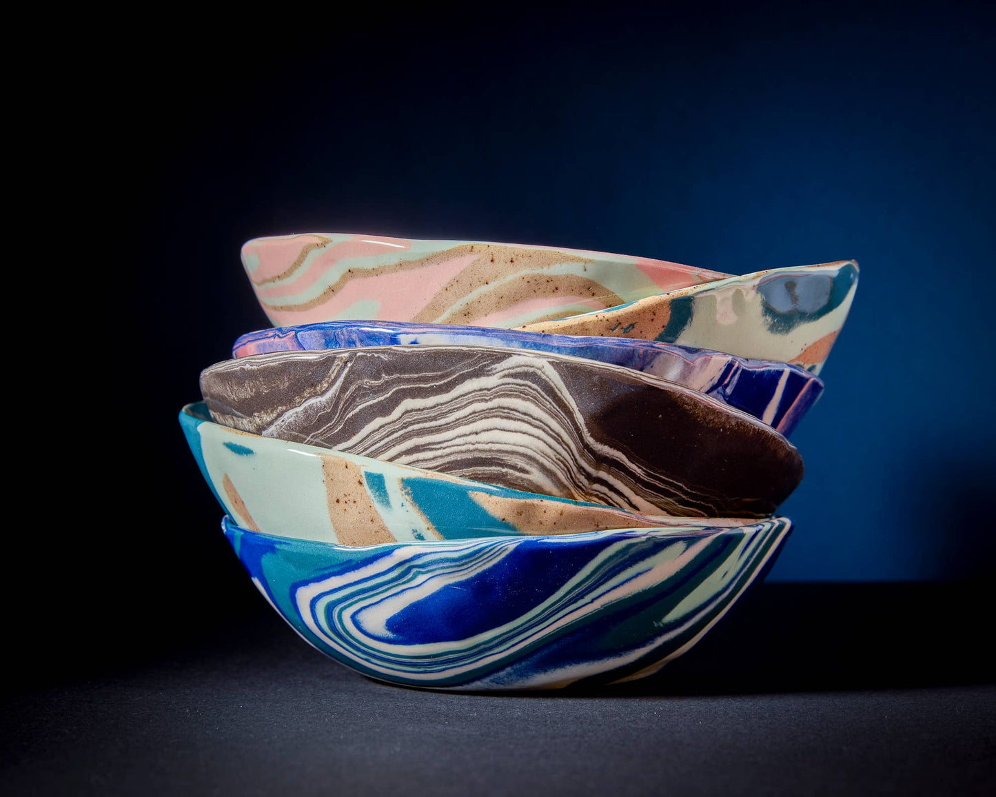 Desert Rose Marbled Bowls