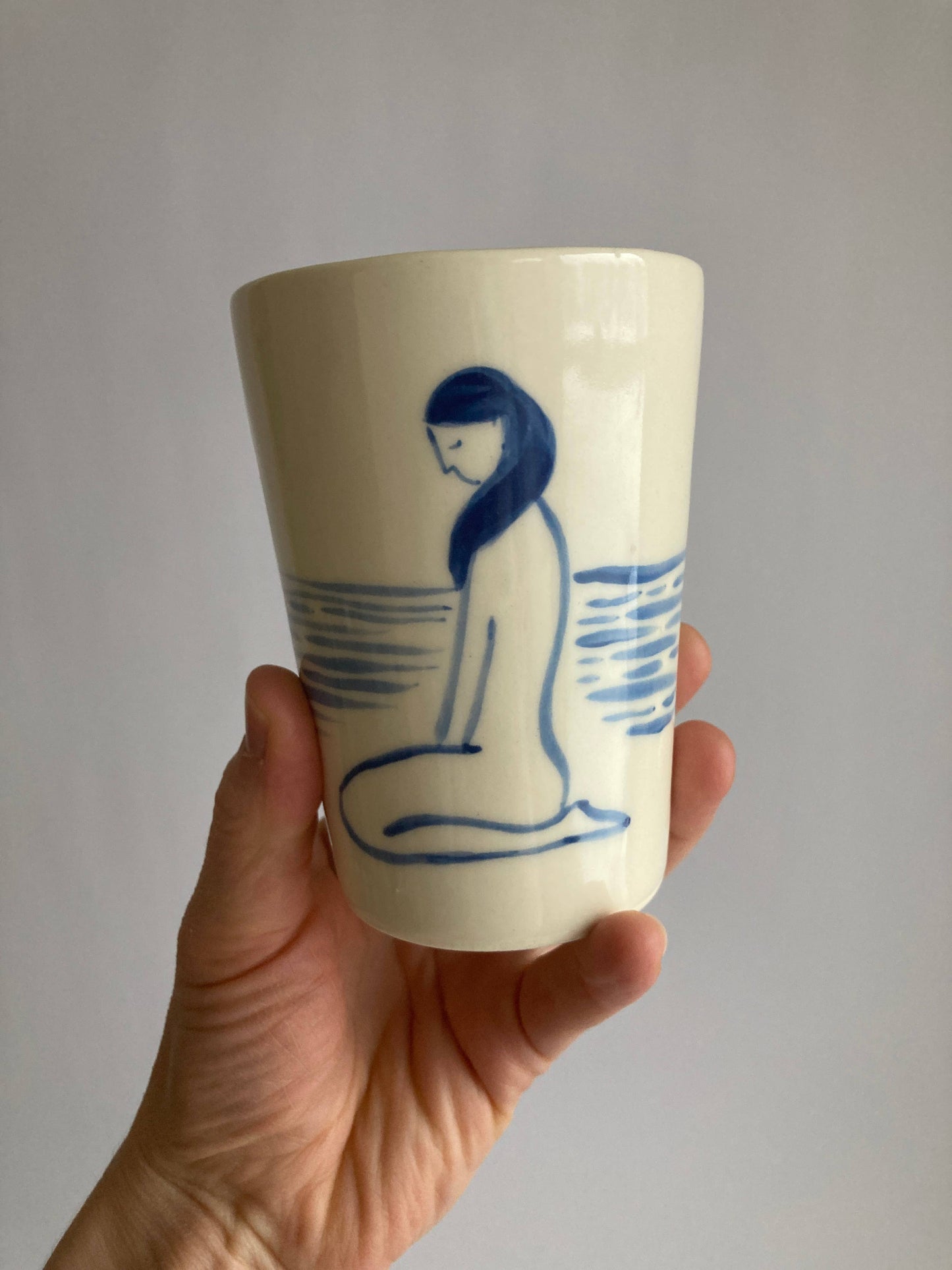 Hand painted MATISSE Ceramic Cup: Female