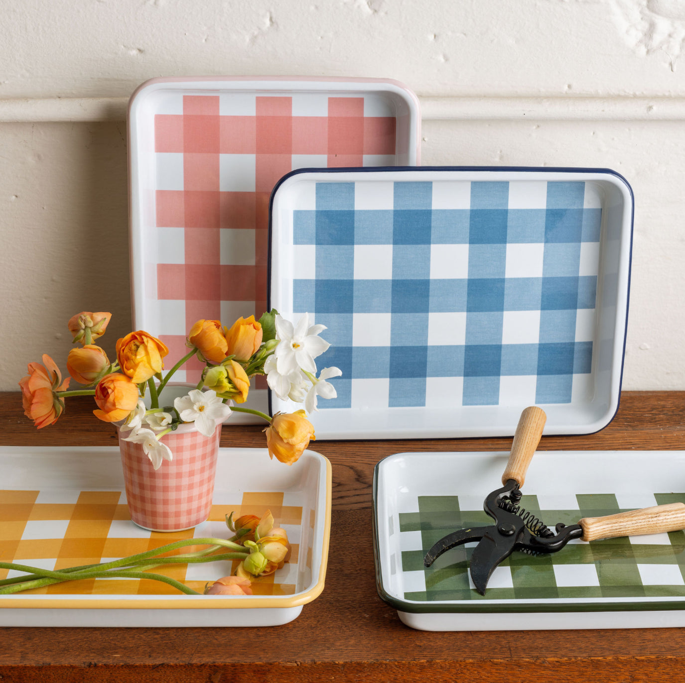 Max Humphrey x CCH Gingham Enamelware Small Rectangle Tray