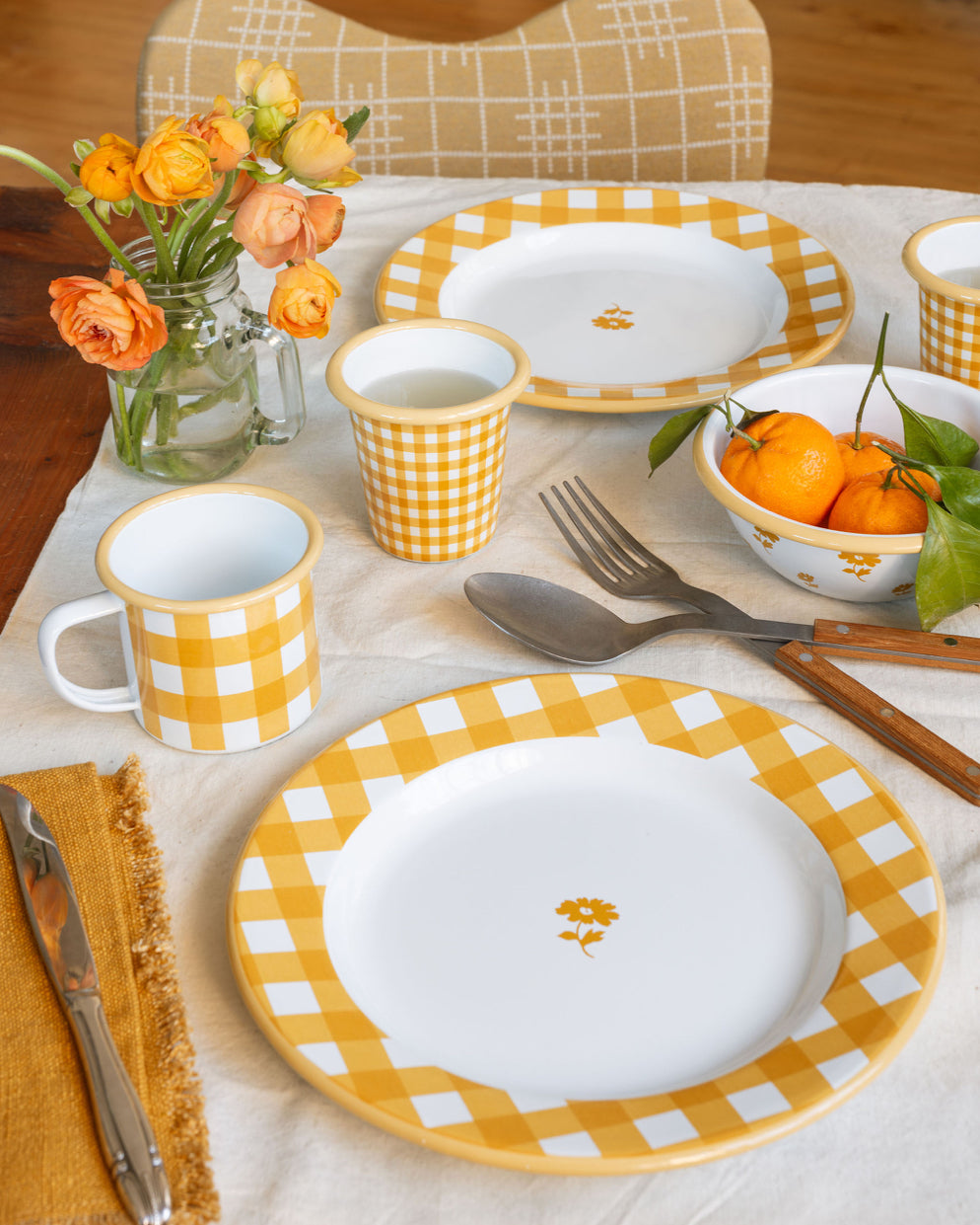 Max Humphrey x CCH Gingham Enamelware Dinner Plate