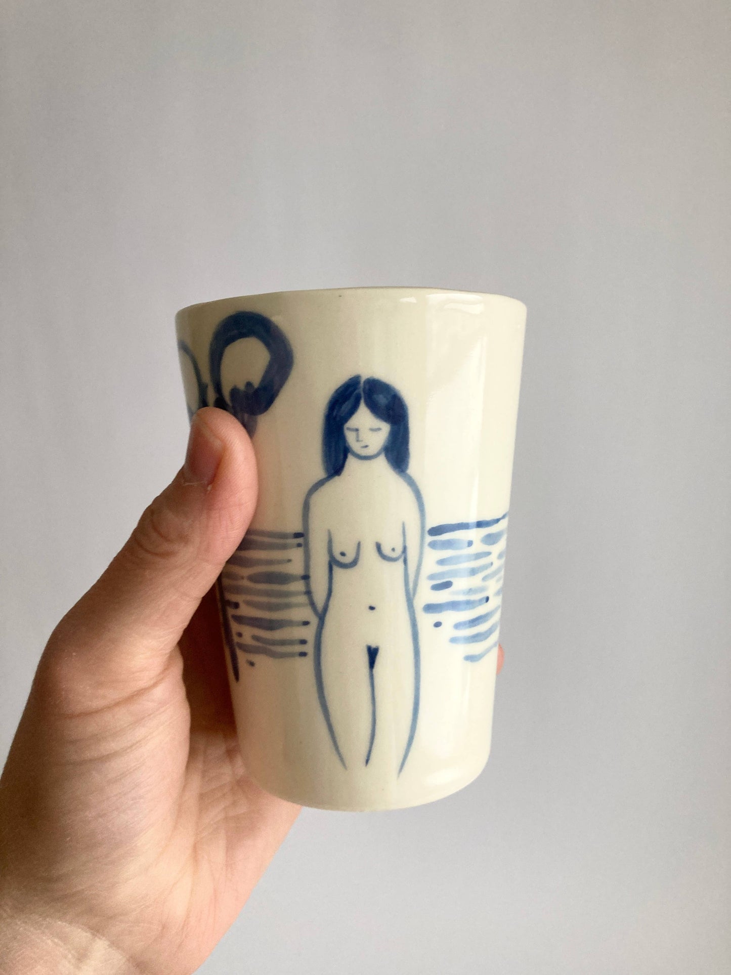Hand painted MATISSE Ceramic Cup: Female