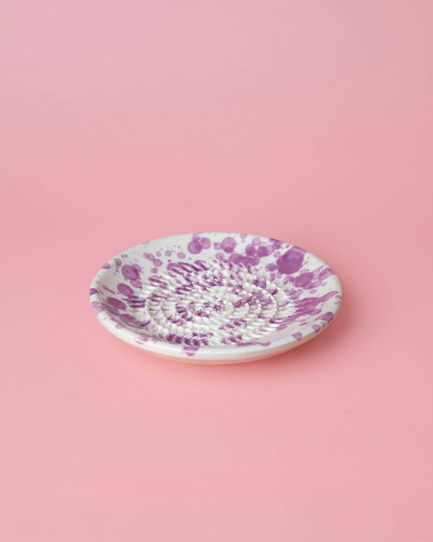 Handmade Ceramic Plate Grater Violet