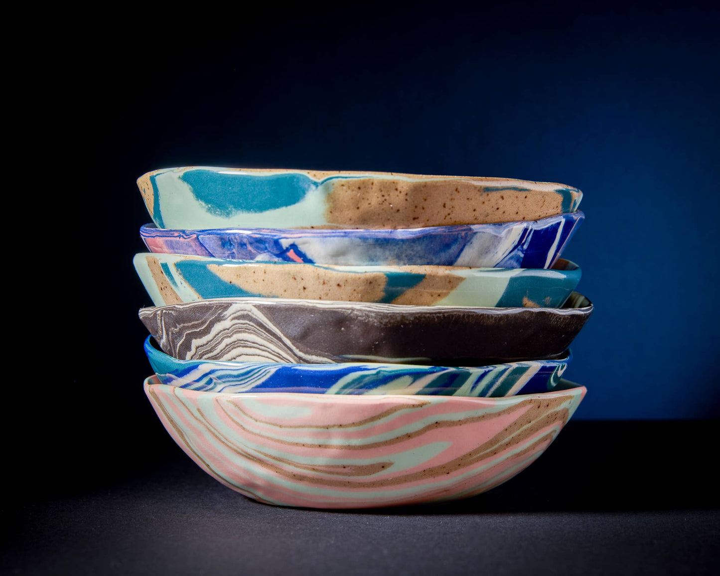 Desert Rose Marbled Bowls