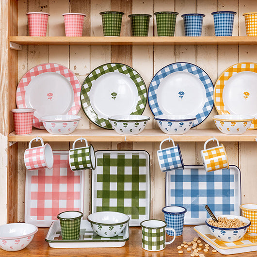 Max Humphrey x CCH Plaid Enamelware 10 oz Short Tumbler