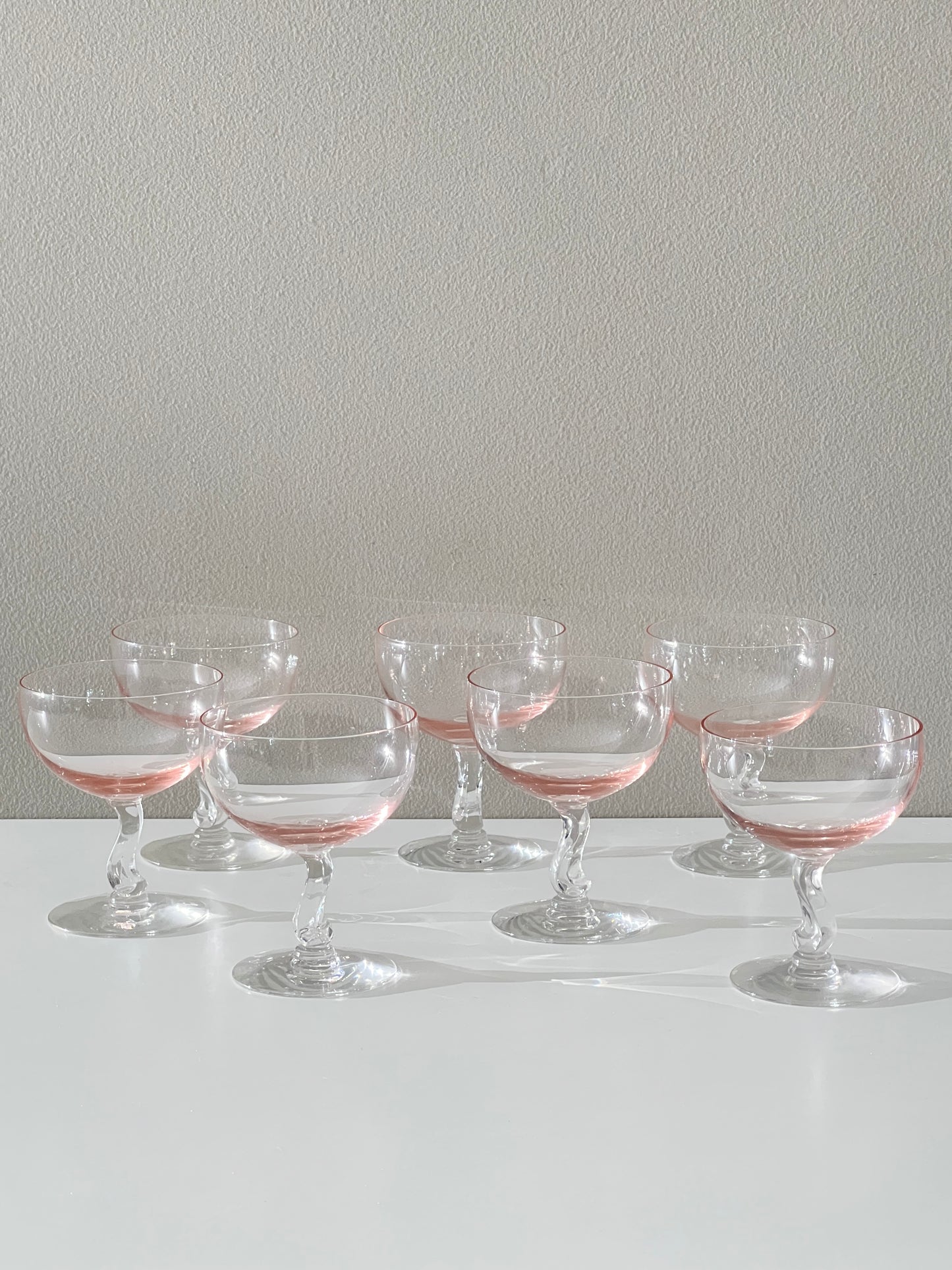 Curved Stem Pink Glass