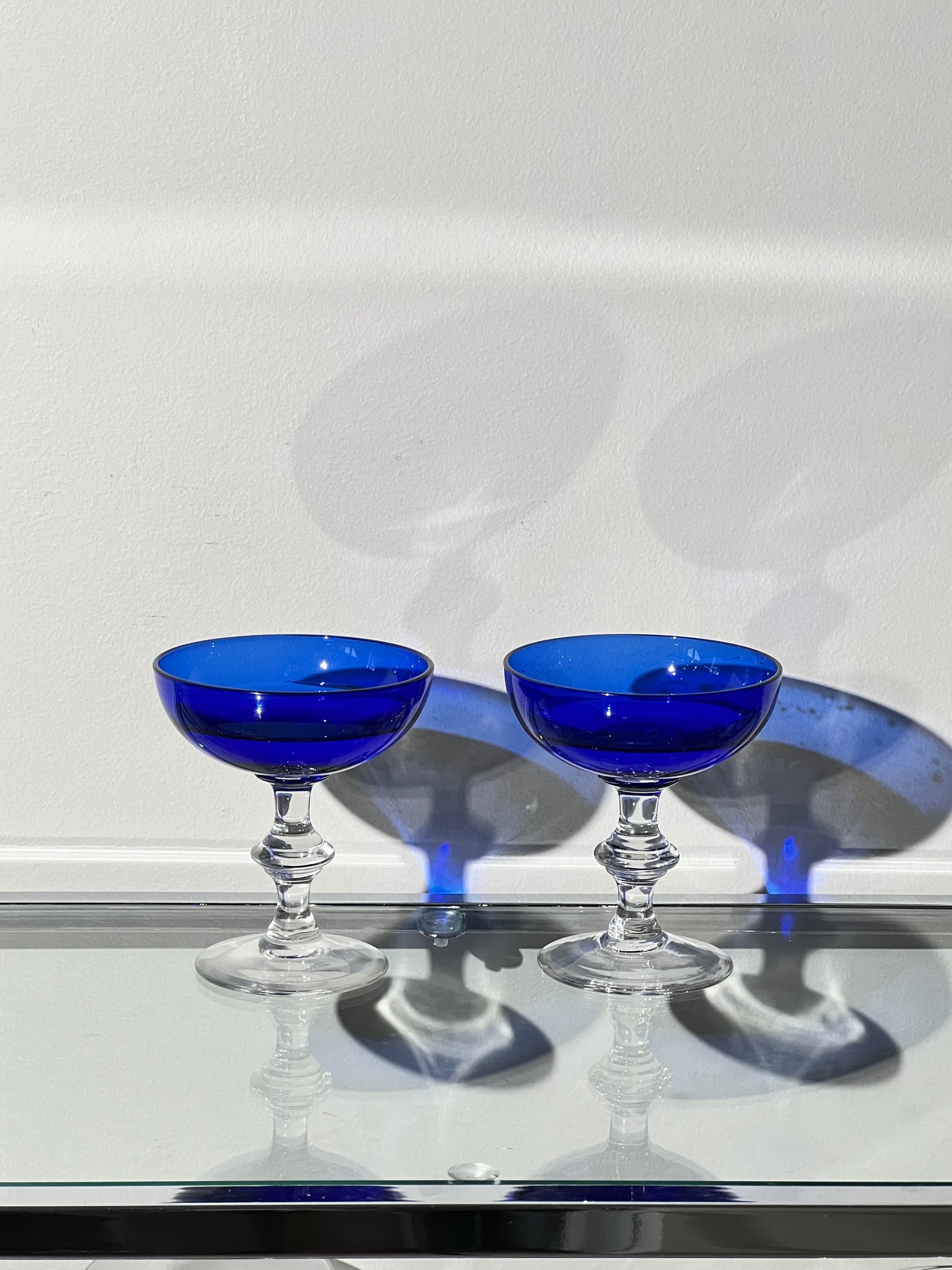 Cobalt Blue Champagne Coupe