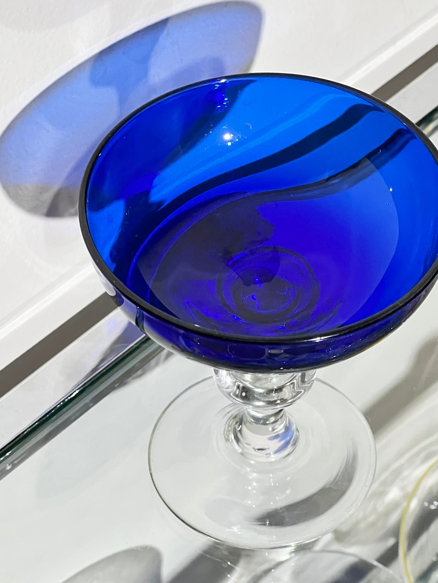 Cobalt Blue Champagne Coupe