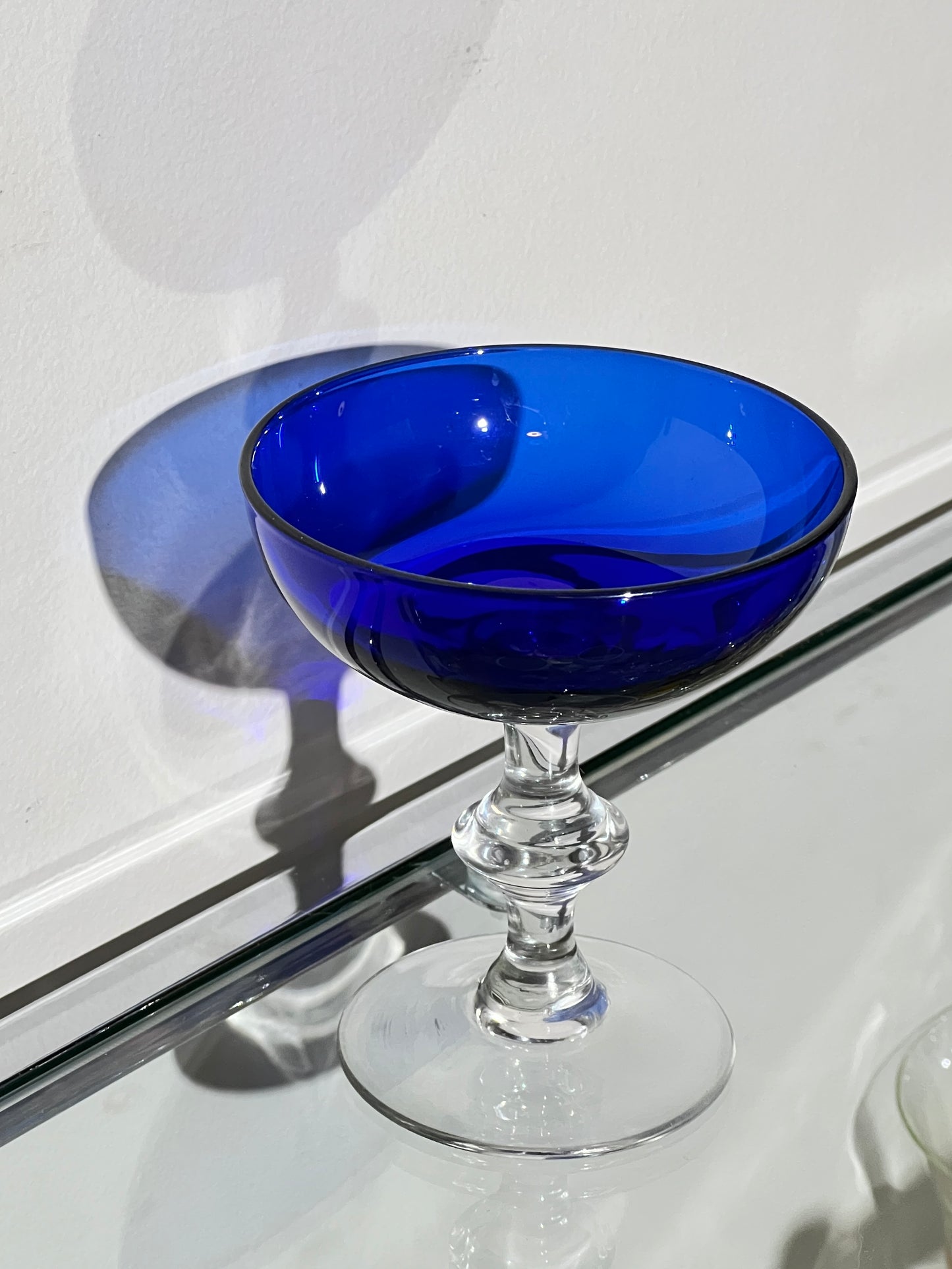 Cobalt Blue Champagne Coupe