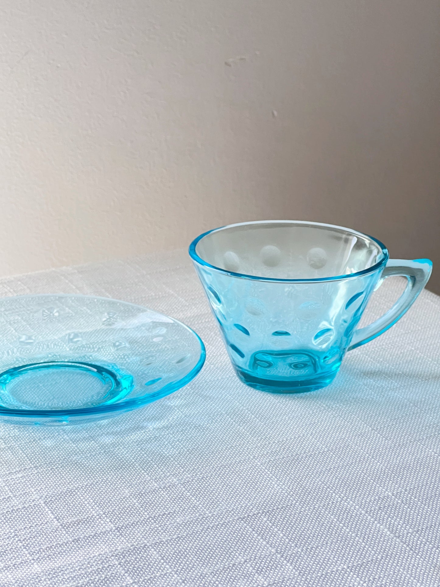 Vintage Blue Dots Coffee Cup & Saucer