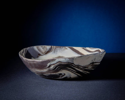Smoke & Cream Marbled Bowl