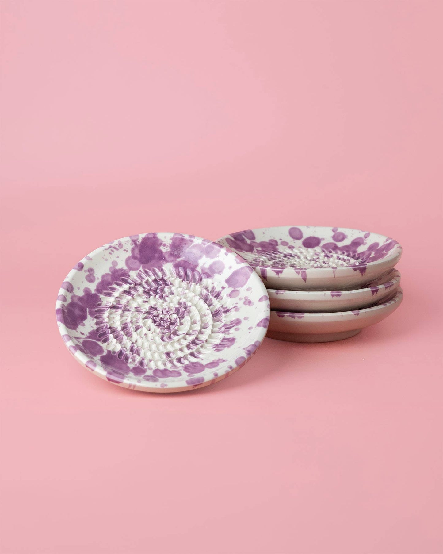 Handmade Ceramic Plate Grater Violet