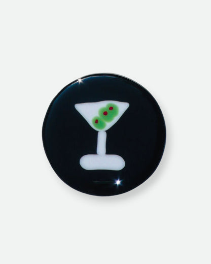 Happy Hour Glass Coaster - Onyx Tini