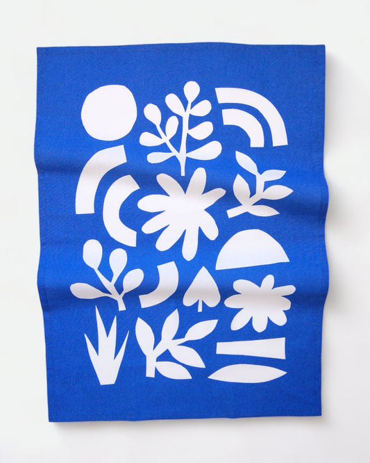 Blue Cut Out Tea Towel