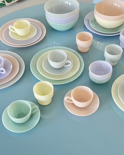 Milk Glass Cup & Saucer - Vanilla