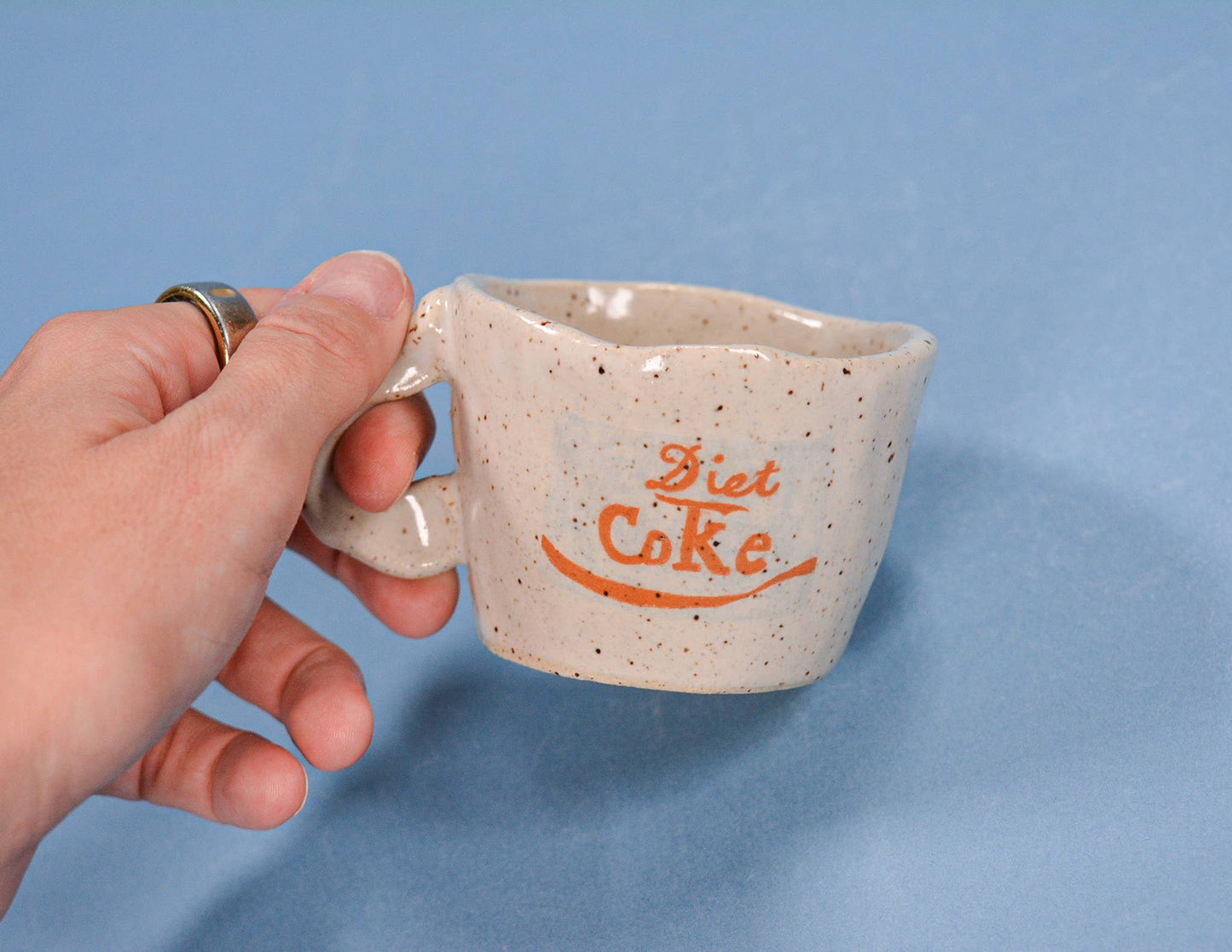 Diet Coke Ceramic Stoneware Handmade Espresso Cup