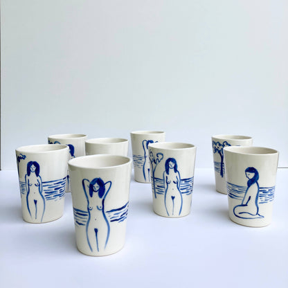 Hand painted MATISSE Ceramic Cup: Female