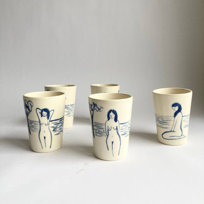 Hand painted MATISSE Ceramic Cup: Female
