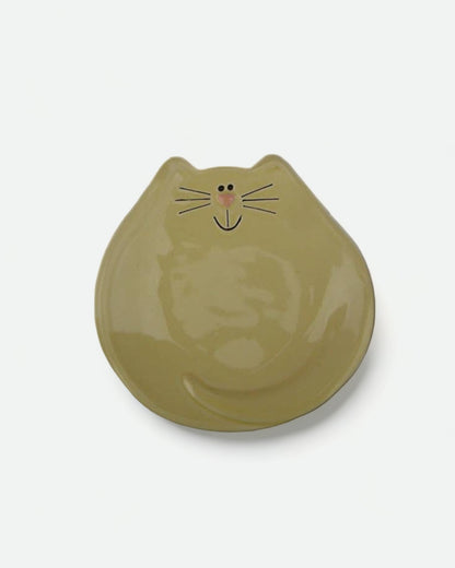 5" Ceramic Cat Dish: Solid