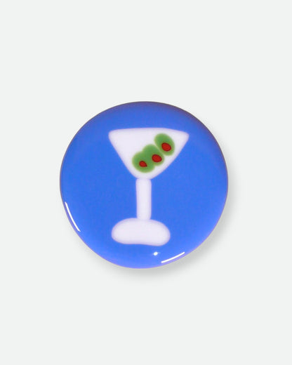 Happy Hour Glass Coaster - Blue Tini