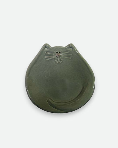 5" Ceramic Cat Dish: Solid