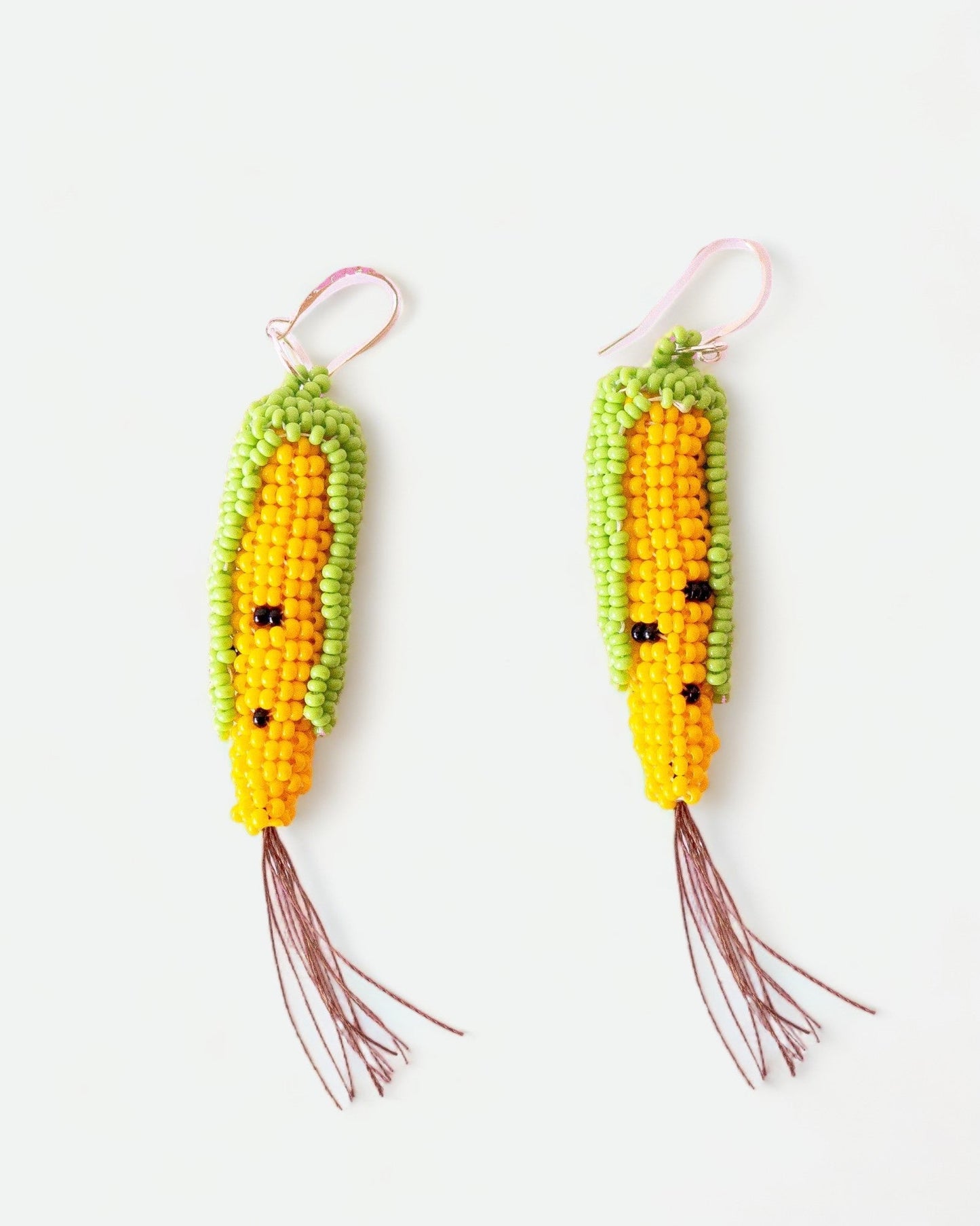 Beaded Corn Earrings by Wixárika Indigenous