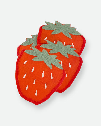 Strawberry Cocktail Napkins Set