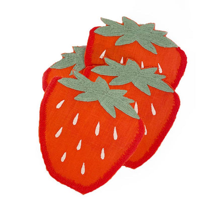 Strawberry Cocktail Napkins Set