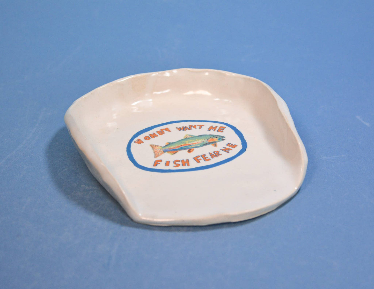 "Fish Fear Me" Ceramic Stoneware Kitchen Spoon Rest