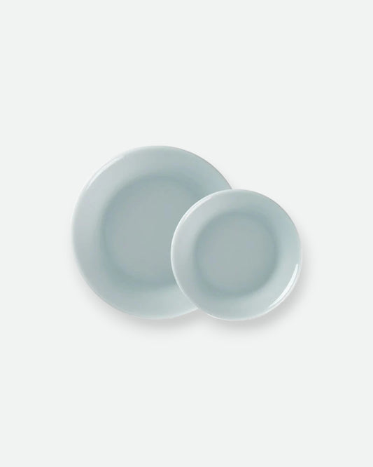 Milk Glass Plate - Blue Fog