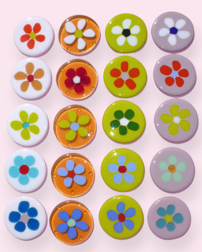 Flower Glass Coaster - Slime Green