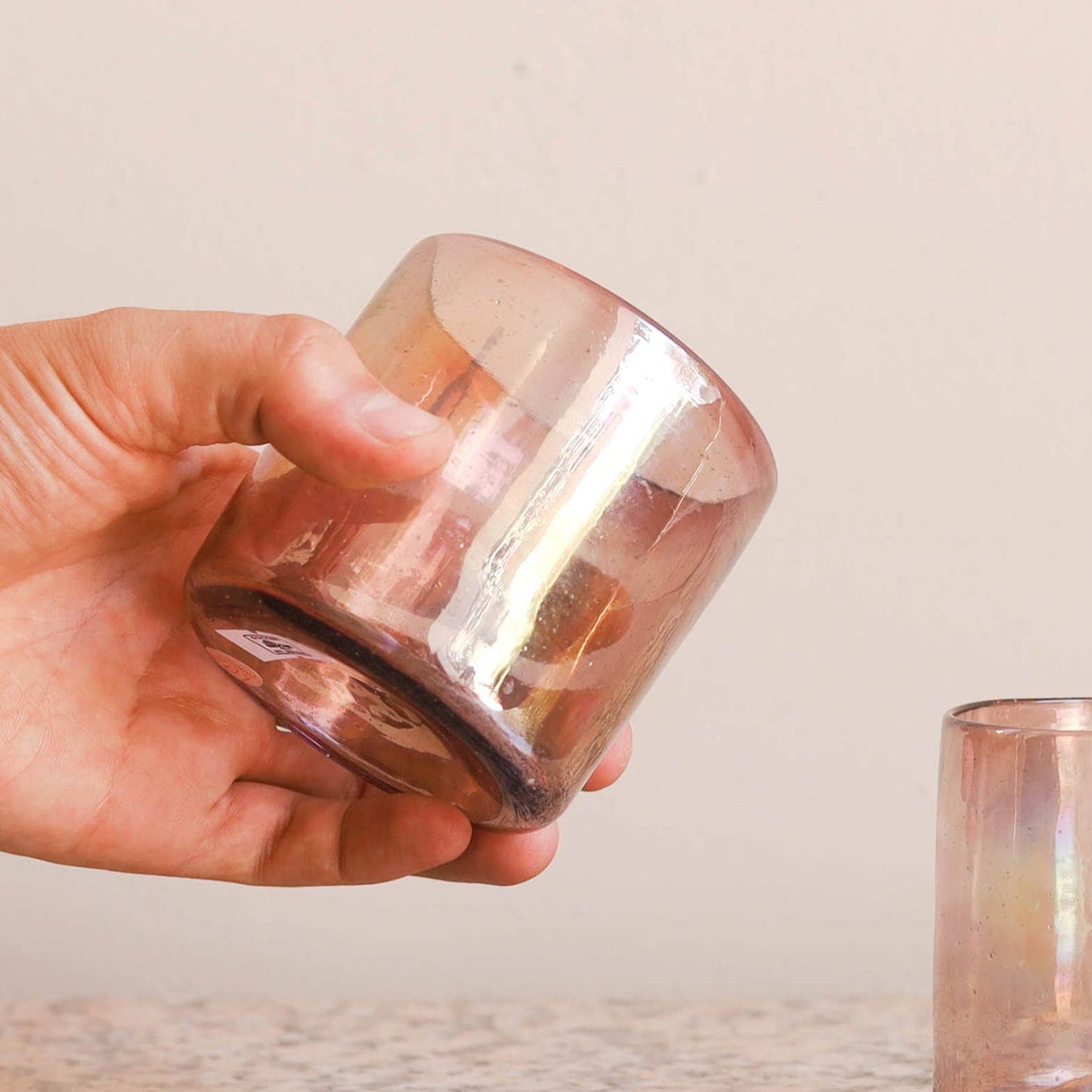 Amethyst Lustre Hand Blown Tumbler