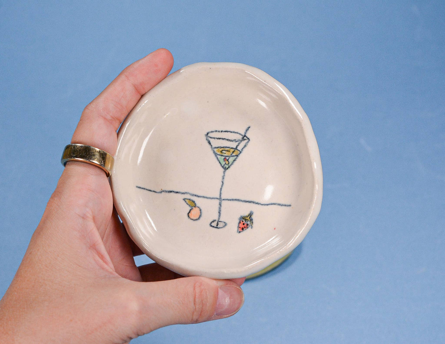 Martinis and Fruit Ceramic Dish