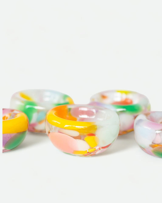 Glass Blown Multi-Color Nest Bowl