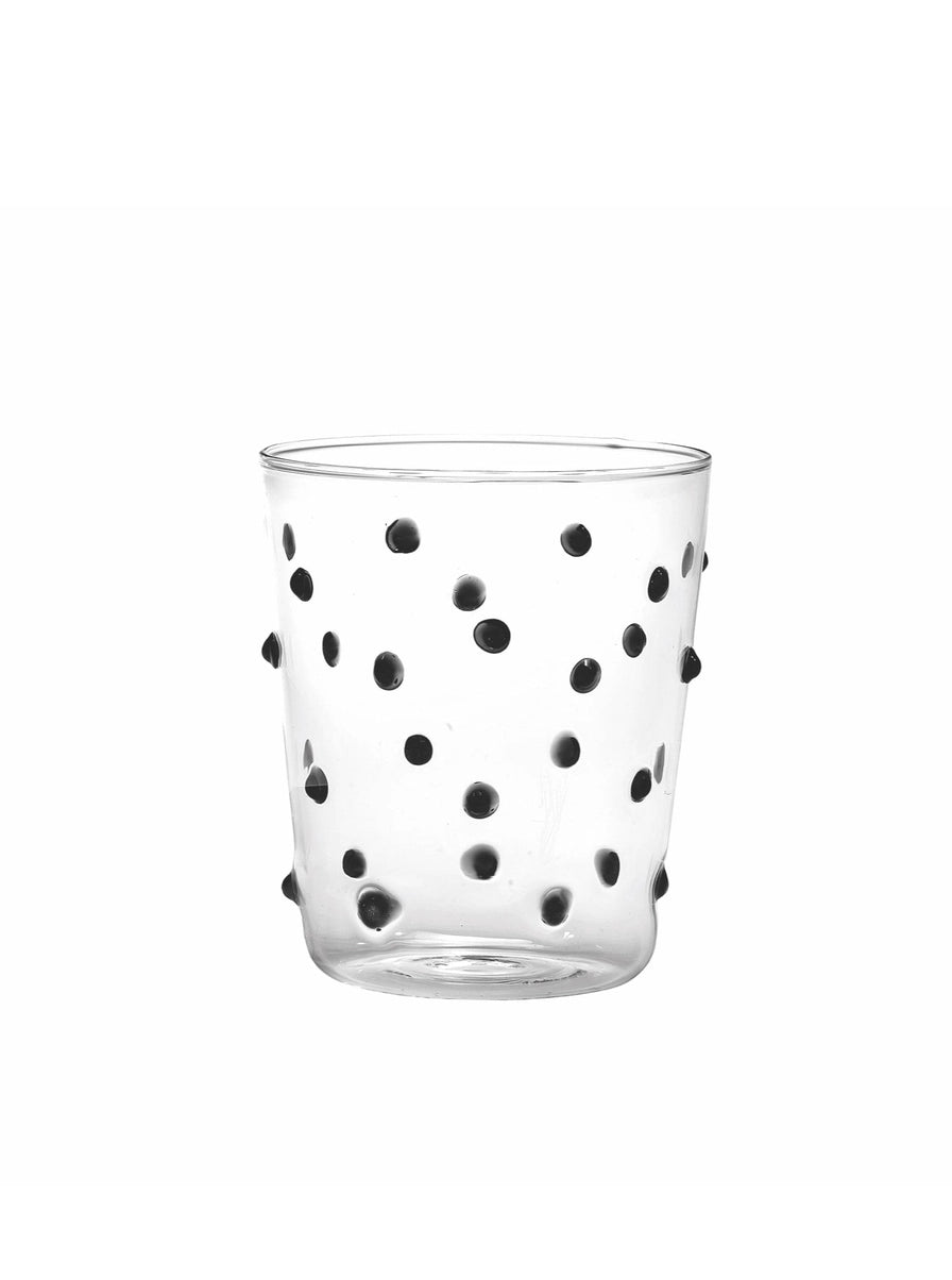 Black Dots Glass Tumbler