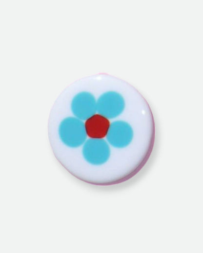 Flower Glass Coaster - Cloud White Turquoise