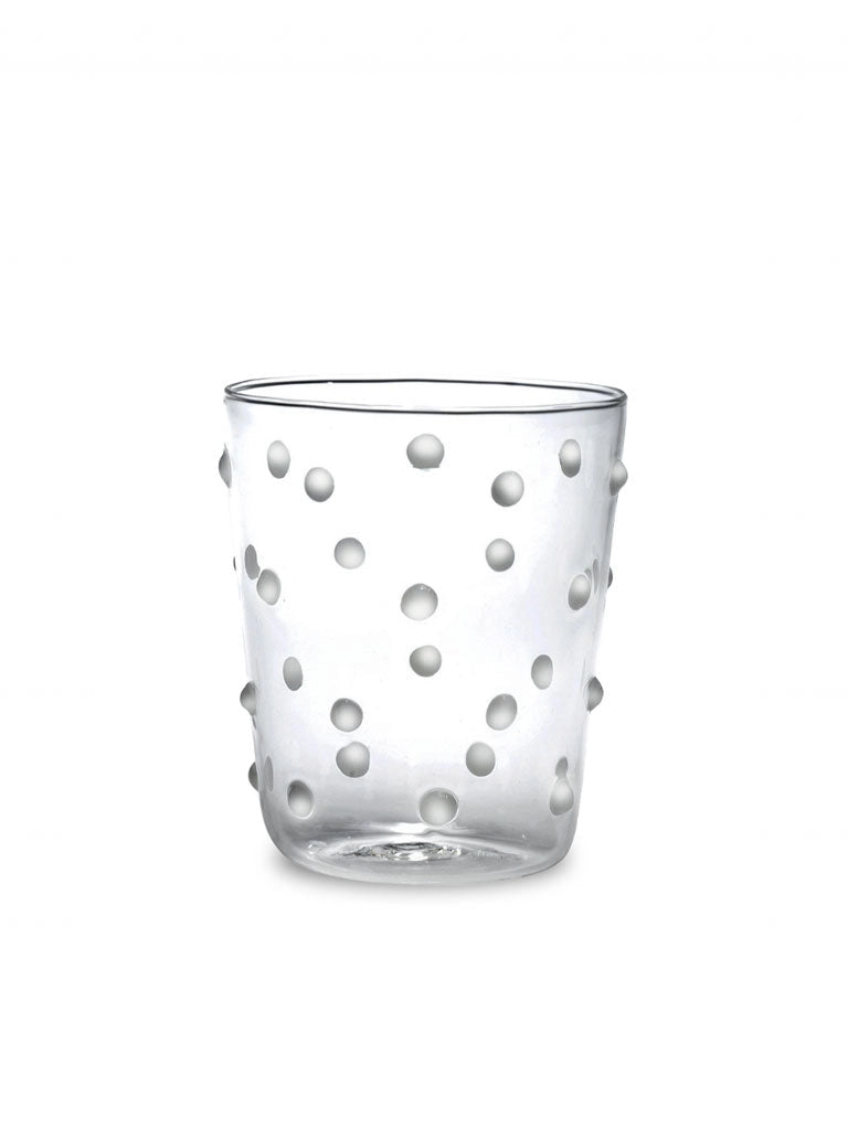 White Dots Glass Tumbler