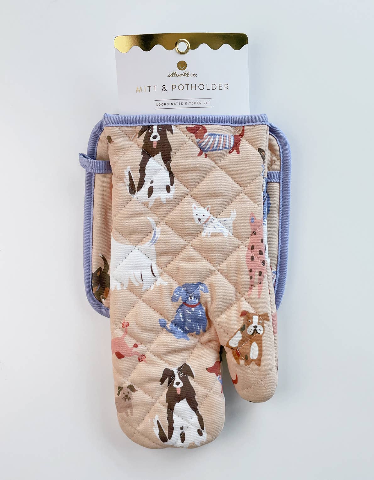 Dogs Oven Mitt + Pot Holder Set