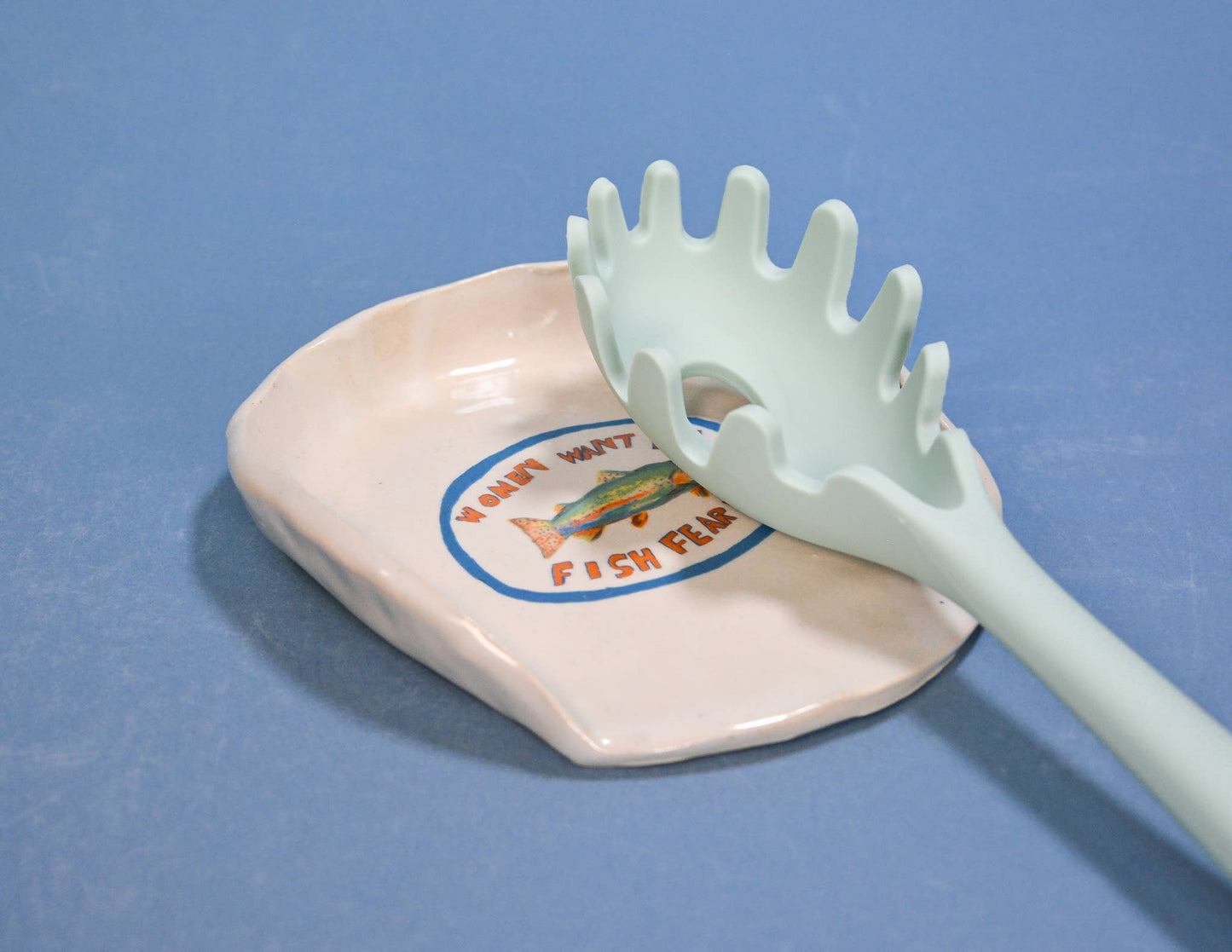 "Fish Fear Me" Ceramic Stoneware Kitchen Spoon Rest