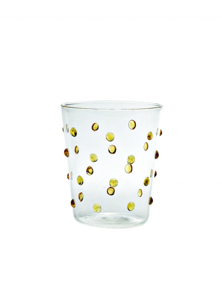 Yellow Dots Glass Tumbler