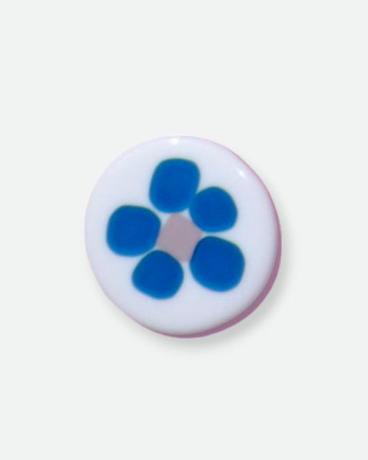 Flower Glass Coaster - Cloud White Blue