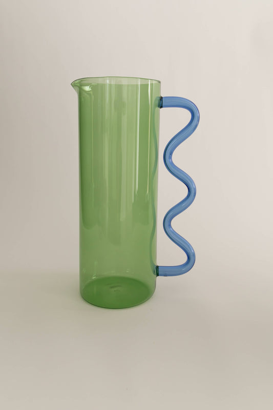 Wave Pitcher, Green/Blue