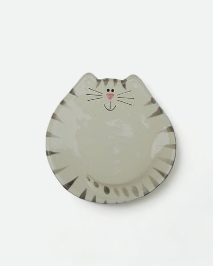 5" Ceramic Cat Dish: Stripes