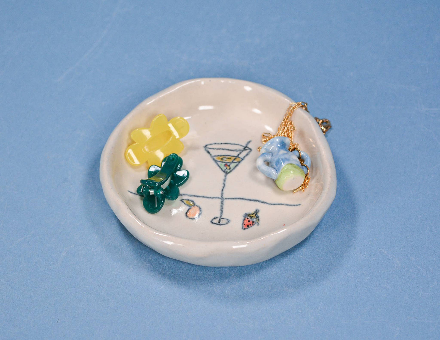 Martinis and Fruit Ceramic Dish