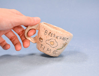 Breakfast Time - Handmade Stoneware Espresso Cup