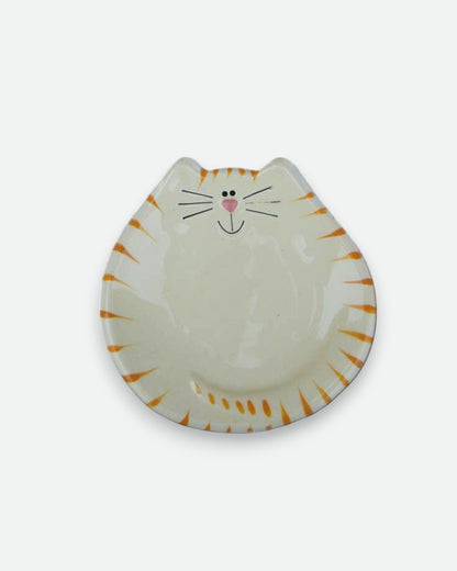 5" Ceramic Cat Dish: Stripes