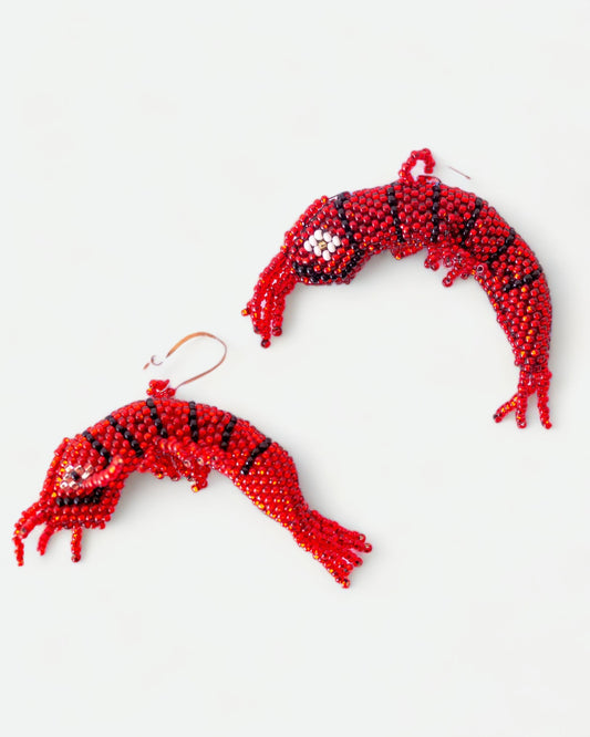 Beaded Wixárika Indigenous Made Shrimp Earrings