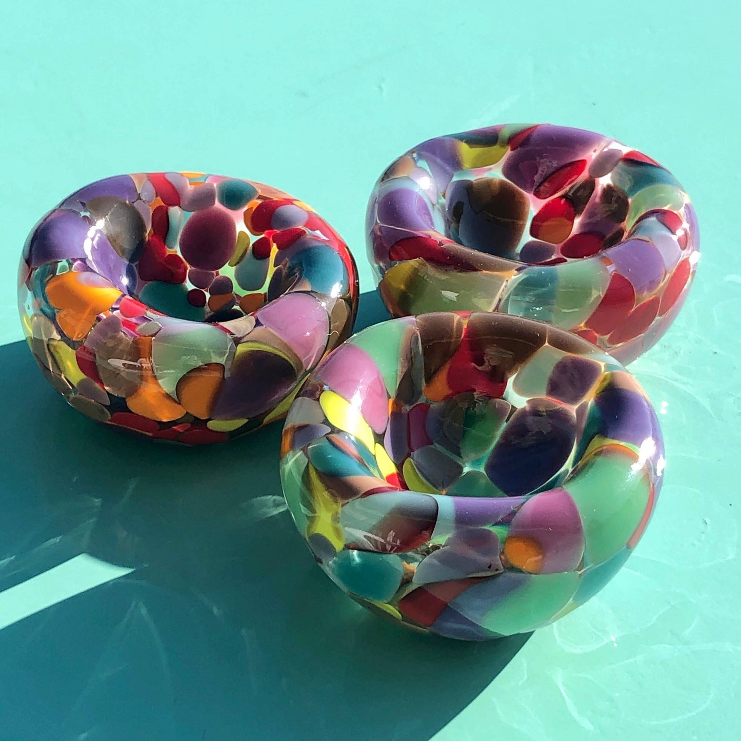 Glass Blown Multi-Color Nest Bowl