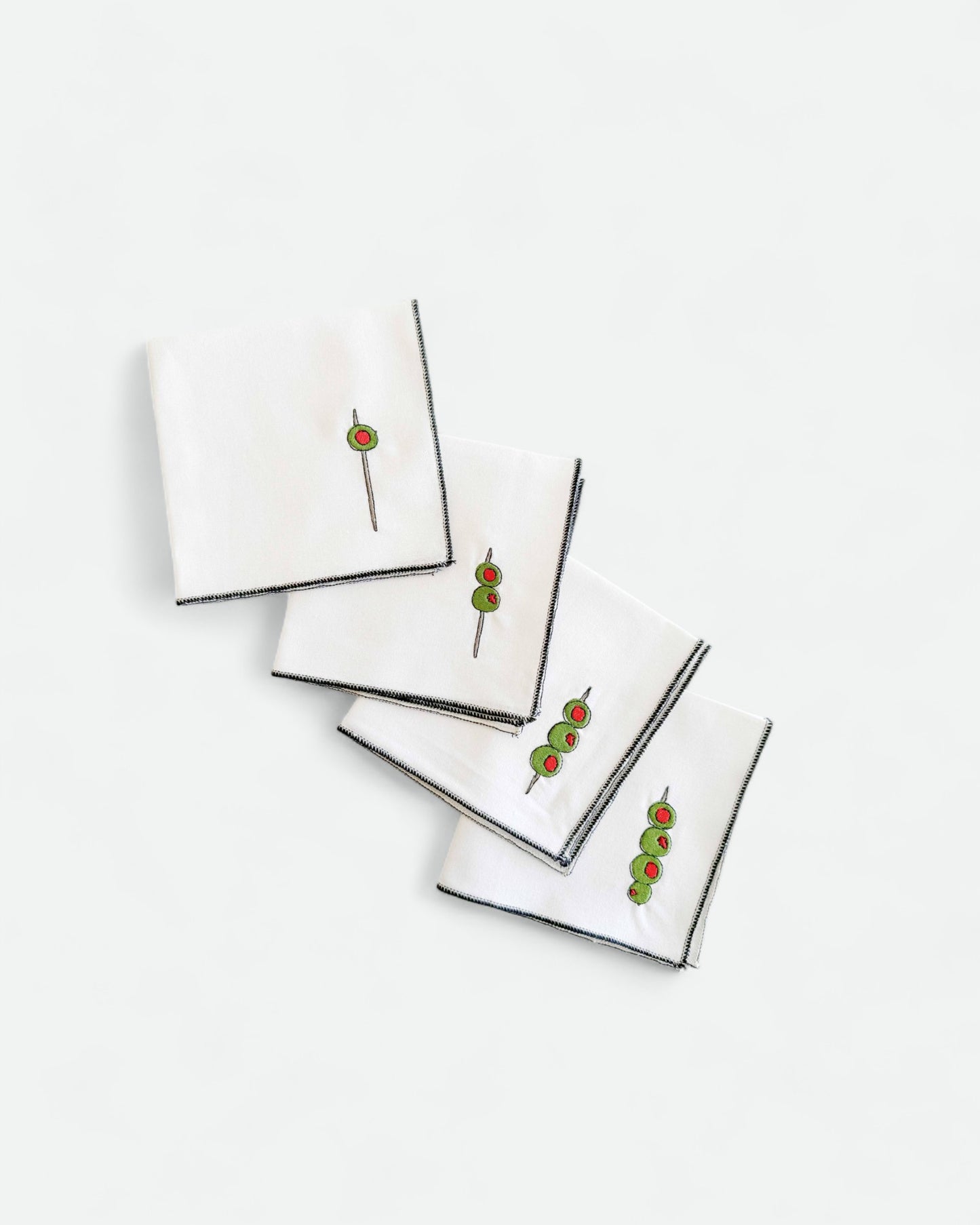 Olive Cocktail Napkins, Set of 4