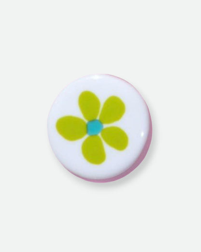 Flower Glass Coaster - Cloud White Lime