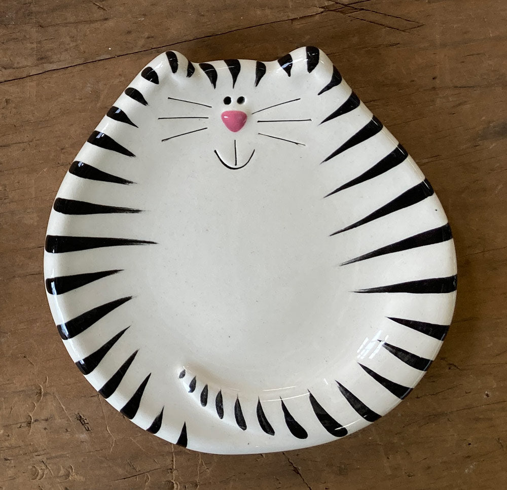 5" Ceramic Cat Dish: Stripes